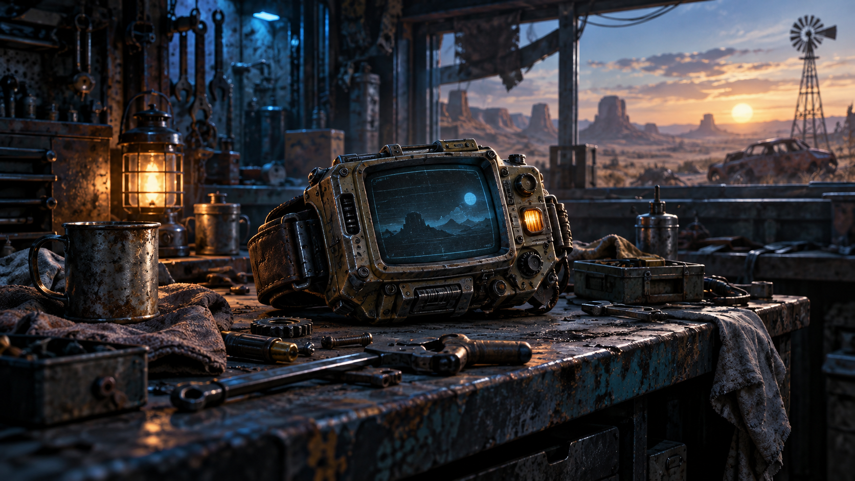 Fallout inspired game project workshop scene